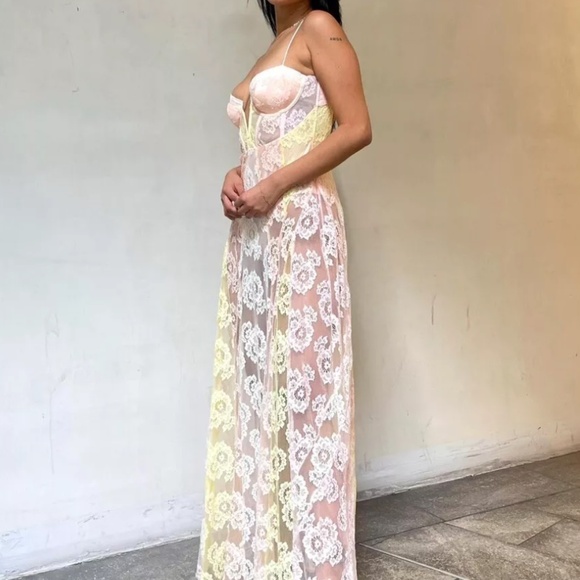 For Love & Lemons Blossom Lace Maxi Dress - Picture 1 of 6